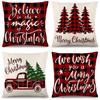 Merry Christmas Decoration Pillowcase Car Christmas Tree Lattice Pillow Cover Sofa Cushion Suite Room Home Decoration Gift