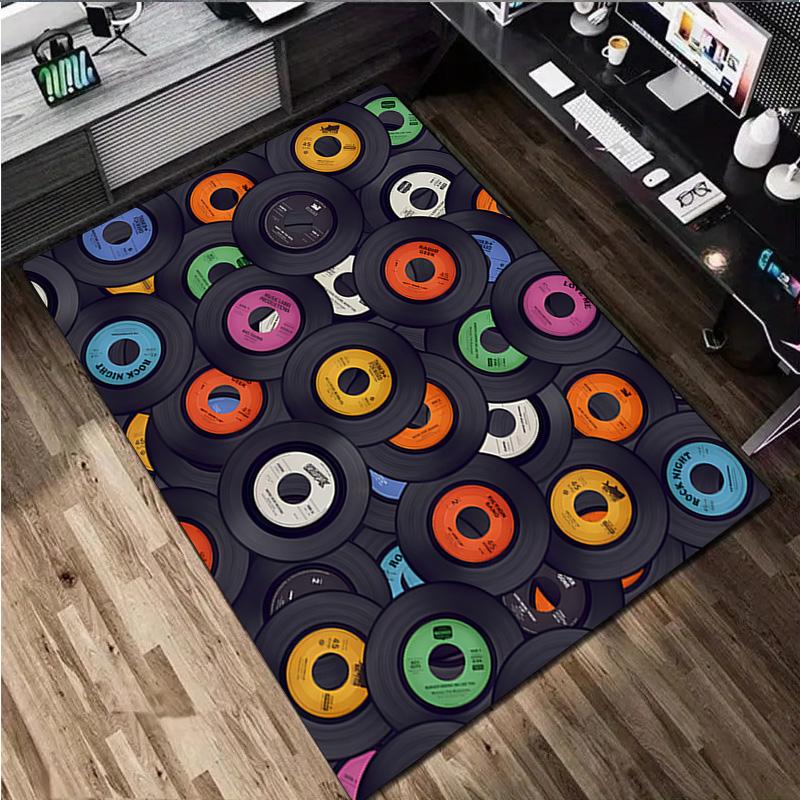 1Pc Turntable Print Rug - home decoration Carpet For Living Room Bedroom Flooring Computer Chair Area Rug