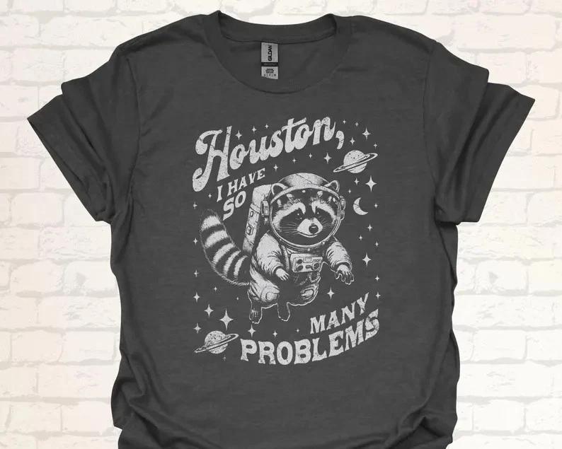 Space Raccoon Shirt Funny Astronaut Trash Panda Tee Gift