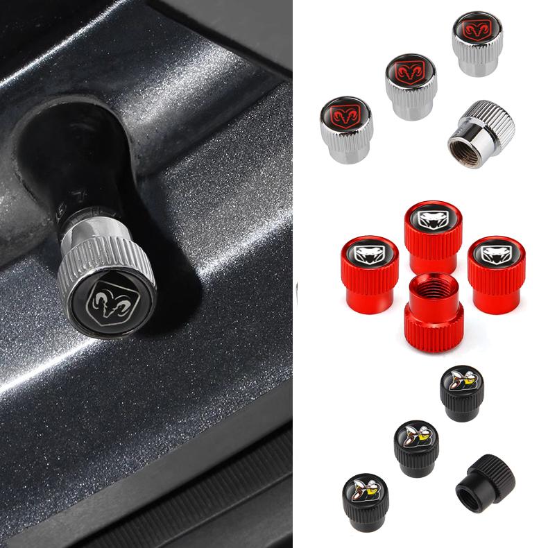 4pcs Anti-rust Alloy Car Wheel Tire Valves Caps Cover for Dodge DURANGO CALIBER CARAVAN Challenger CHARGER RAM 1X 500 RAM SRT SXT