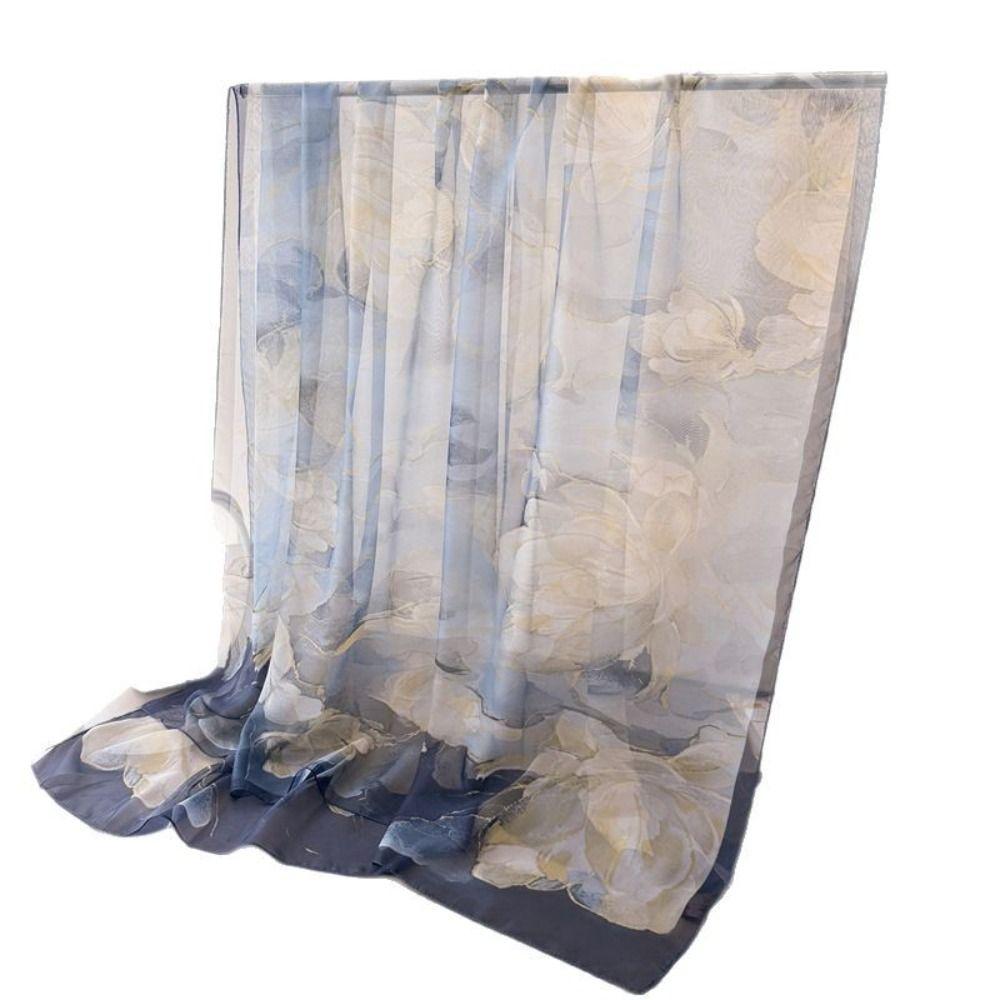 185*120cm Tourism Long Shawl Polyester Women's Satin Hijab Fashion Women Thin Scarf  Beach