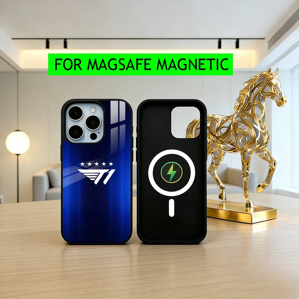 Крутой чехол для телефона с корейским киберспортивным дизайном T1 для iPhone 17, 16, 15, 14, 13, 12, 11 Plus, Pro, магнитный, для беспроводной зарядки Magsafe