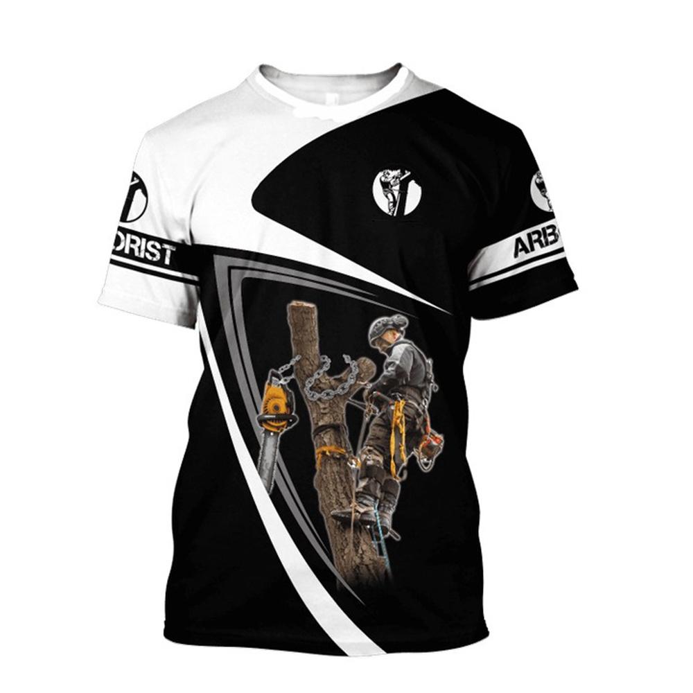 Летняя мужская футболка Tooling T-Shirt Lumberjack, быстросохнущая футболка с короткими рукавами и 3D-принтом, свободная спортивная футболка с крутым О-образным воротником, повседневный топ