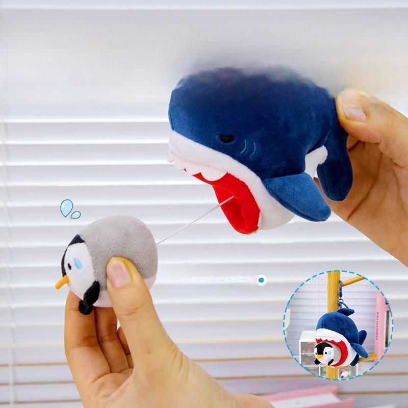 Милый брелок в виде акулы, плюшевая игрушка с веревочкой для детей и коллекционеров