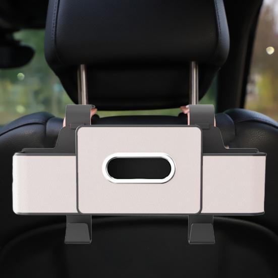 Органайзер для хранения в автомобиле с диспенсером для салфеток, двойными подстаканниками, карманом для телефона, водонепроницаемый ящик для хранения на спинке сиденья для внедорожника, седана, путешествий, повседневного использования