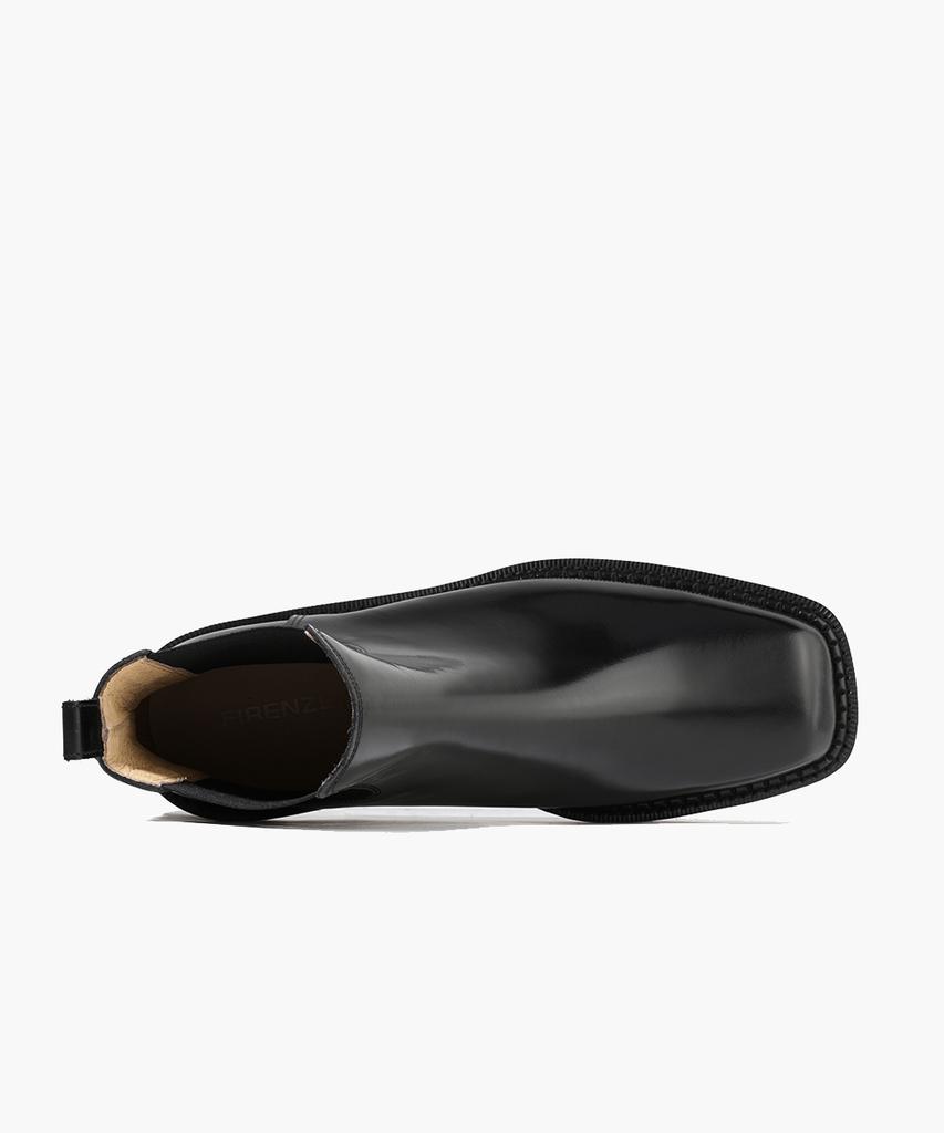 Firenze Atelier [Vibram] Double-Welt Worker Sole Square Toe Chelsea Boots 8701 [Black Box]