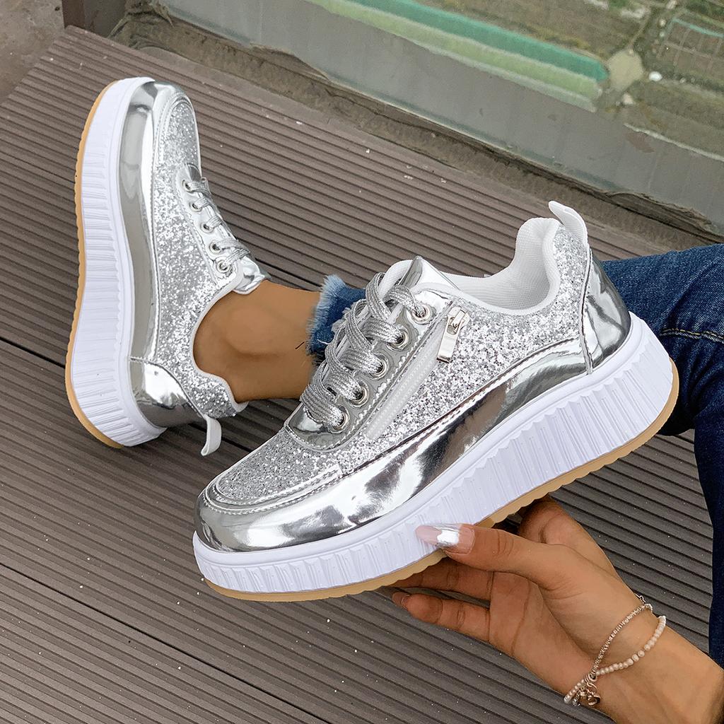 Модные женские кроссовки на платформе, осенняя новинка, повседневная спортивная обувь для женщин, обувь для активного отдыха на толстой подошве, удобные плоские кроссовки для женщин.