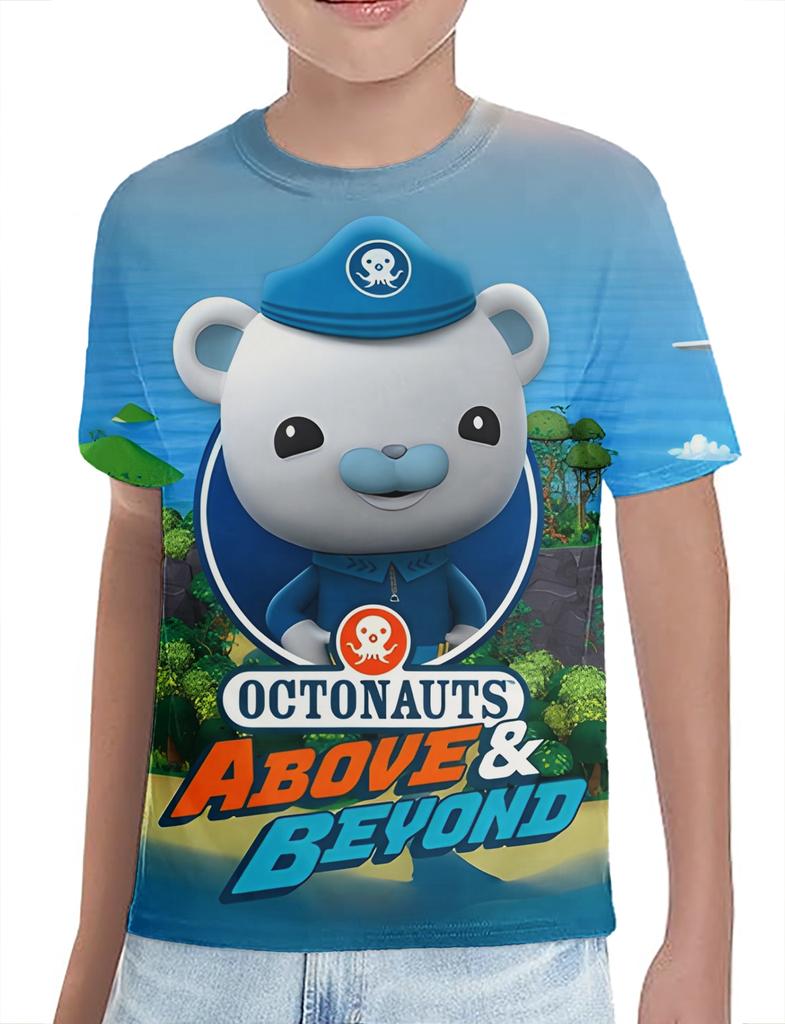 The Octonauts Kids 3D Cartoon Print High Quality T Shirts for Boys Childrens Clothing Summer Short Sleeve Crewneck Tees Anime T-shirt Cute T-shirt