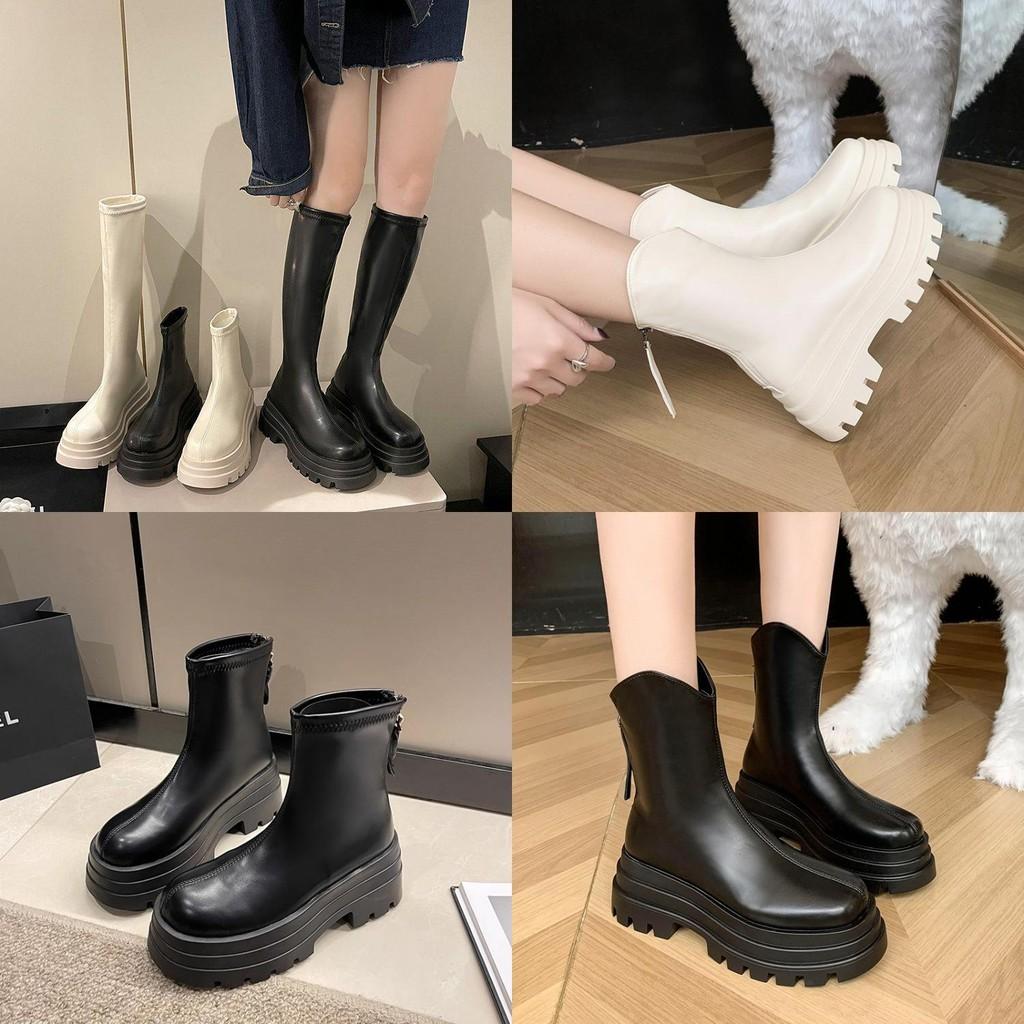 Chic Elastic Ankle Length Riding Boots For Women With Sturdy Mid Heel Support