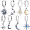 Посеребренные серьги-гвоздики со charms в виде Звезды и Солнца для Женщин Девочек Детей Элегантные Свадебные Украшения Подарок pendientes mujer moda