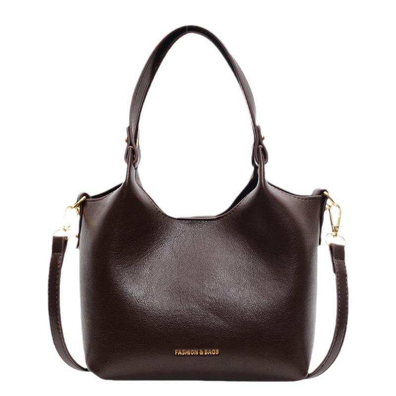 Retro large-capacity bucket bag women's 2025 new trendy fashion Korean tote bag niche textured underarm bag