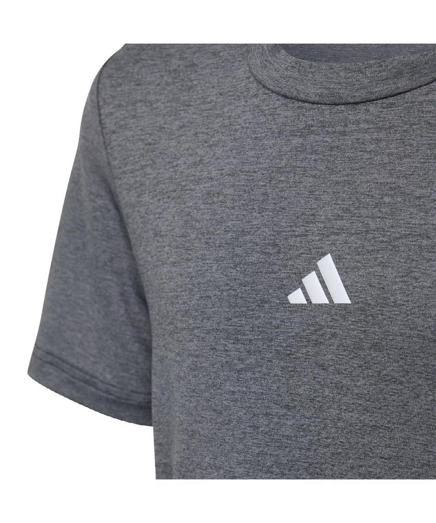 Футболка с коротким рукавом Aero Heather, серебристая, J130 [Adidas], тренировочная, женская, футболка, детская, KMR64, черно-серый три/серый шесть/светоотражающий