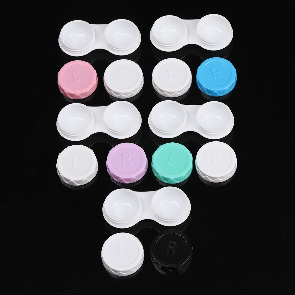 20 PCS New Mini Portable Plastic Contact Lens Case Candy Color Travel Glasses Holder Soaking Box