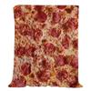 Cartoon Food Flannel Blanket Pizza Pattern Soft Cozy for Sofa Bed Kids Room All Season Home Decor Flat Print Best Choice