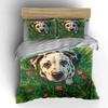 Dalmatian Floral Set for Home Decor Bedding Set with 1 Duvet Cover 2 Pillowcases Single Double King Queen, Gift