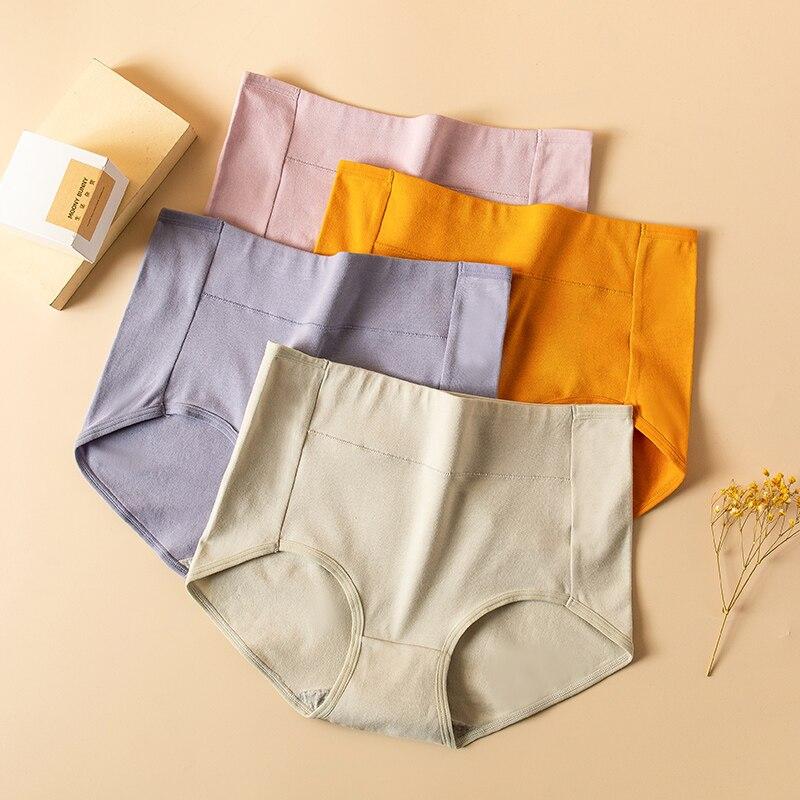4pcs Zjx Cotton Women Panties Underwear Cute Print Briefs Comfort Female Lingerie Plus Size M5xl