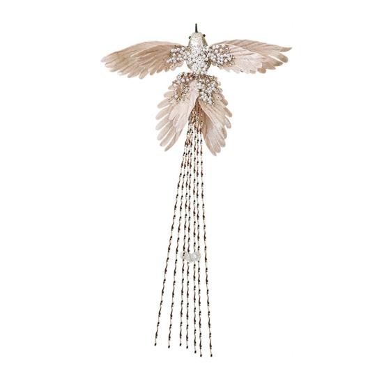 Искусственные Блестящие Птицы Рождественское Украшение для Елки Реалистичный Колибри с Искусственным Длинным Хвостом