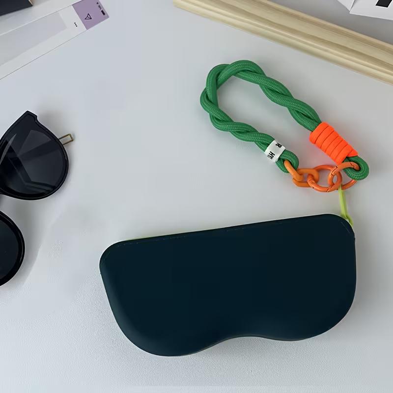 Color-blocked glasses case,sunglasses cover, eyeglass storage bag, convenient silicone sunglasses zipper cover for on-the-go use