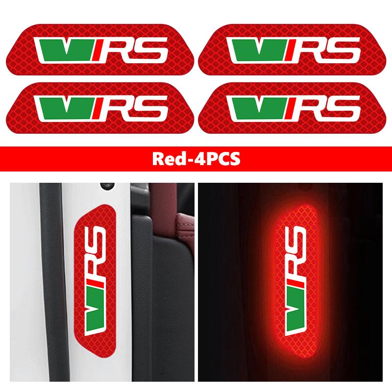 Car Door Sticker Safety Warning Reflector Tape Decal Auto Accessories For Skoda VRS Superb Yeti Octavia Enyaq Rapid Karoq