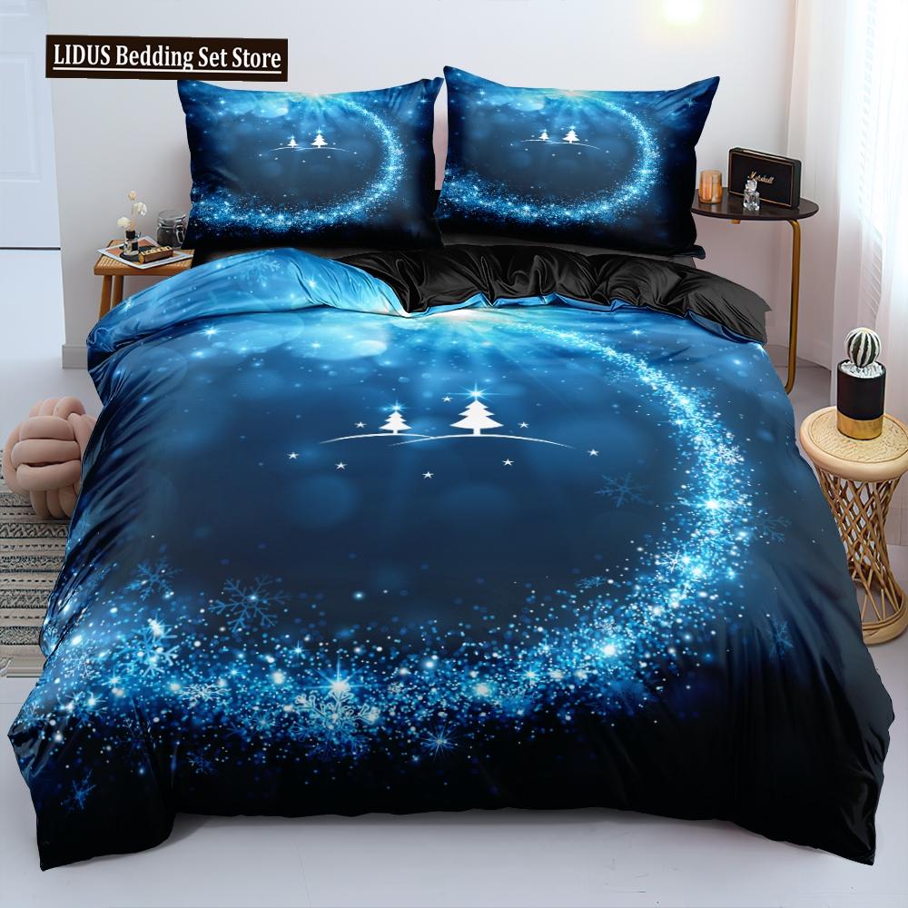 Комплект постельного белья в скандинавском стиле с принтом 3D «Снежное дерево» и наволочкой из полиэстера для взрослых, размер King Size