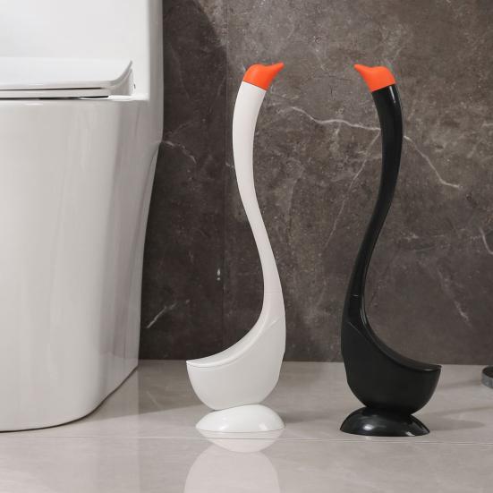 Набор туалетных ершиков с вентилируемым основанием, щетка в форме лебедя для мощной чистки ванной комнаты