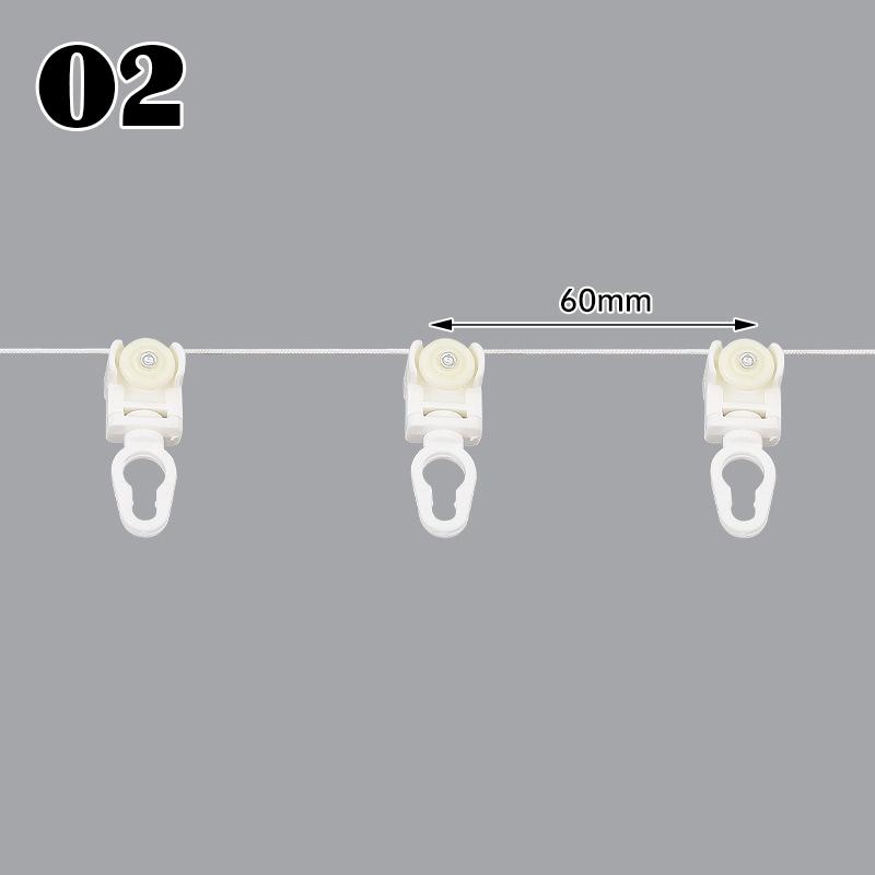 2M бесшумный ролик для карниза для штор S-образной волны, расстояние между направляющими 60 мм, направляющая для штор S-образной волны, аксессуары для карниза