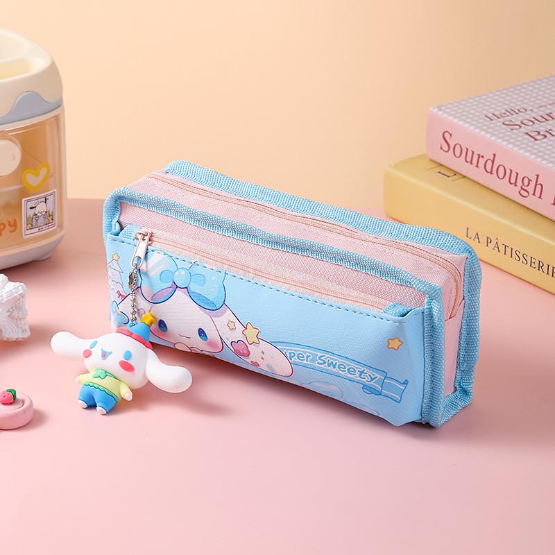 Канвасовый пенал Sanrio Kuromi, большая вместимость, прочная сумка для канцелярских принадлежностей для студентов