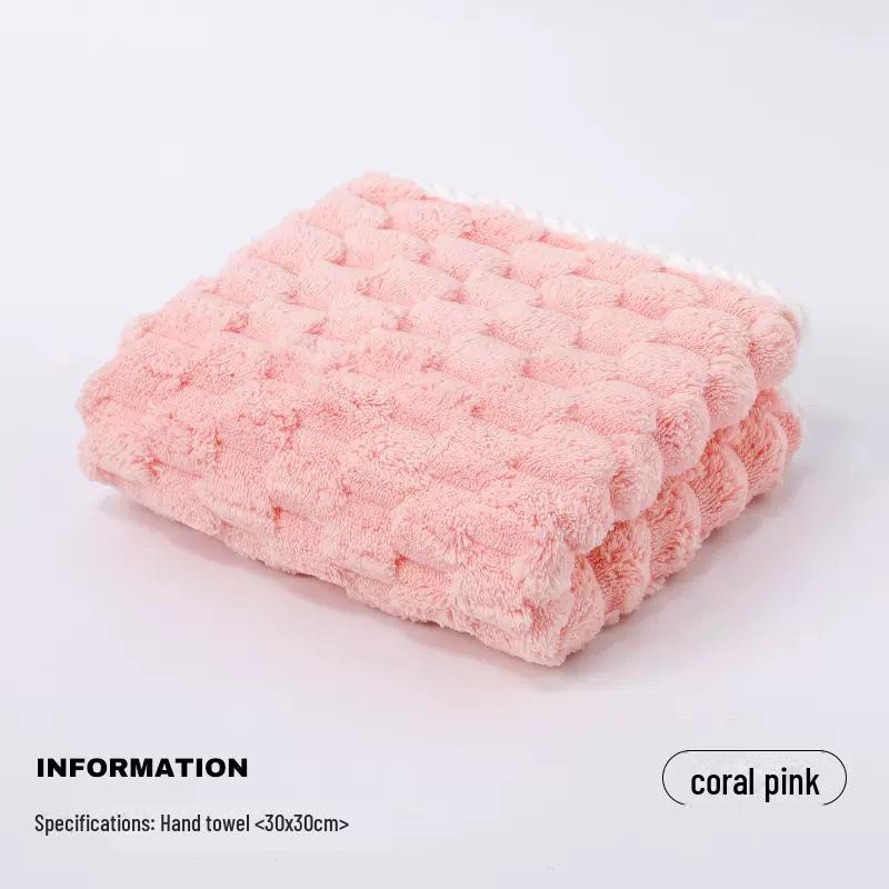 Полотенце для рук Cloud Grid Coral Fleece Super Absorbent Cute Hanging Hand Towel