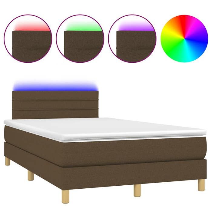 Maison Exclusive - Sommier à lattes de lit matelas et LED marron foncé 120x190 cm
