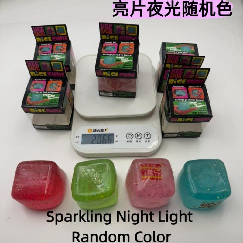 Новый Schylling Needoh Nice Cube Сквиши Игрушка-антистресс Светящаяся в темноте Медленно восстанавливающая Форма куба Сенсорная Блестящая Снятие напряжения Для взрослых Подарки