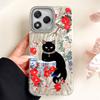 Luxury Black Cat Flower Phone Cases Phone Case for Honor 400 200 Pro Magic 7 5 Lite X9a X9c X8a X8b Shell Silicone Back Cover
