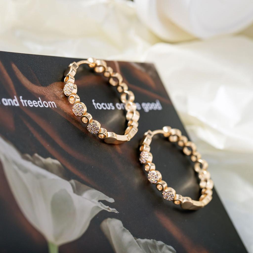 Изящные женские белые круглые серьги-кольца с цирконами Bling золотого цвета Свадебные Для женщин