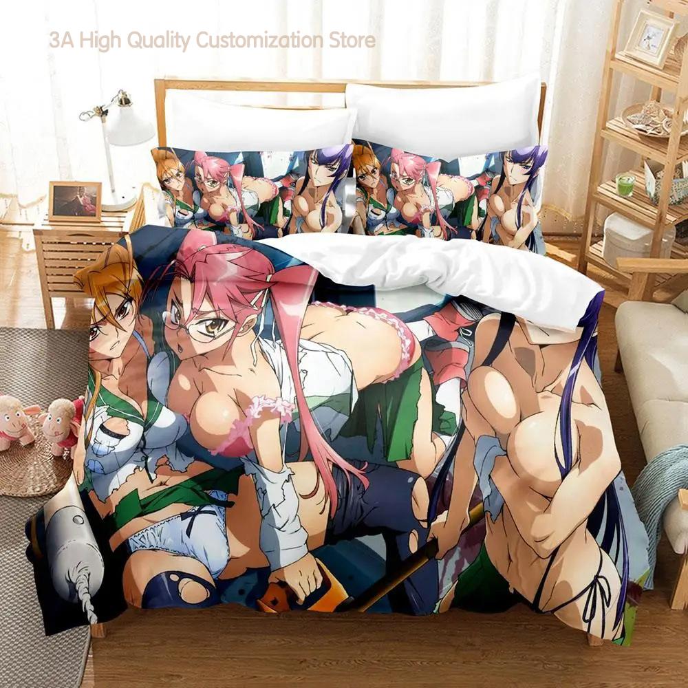 2023 Cexy Girl Highschool of the Dead Постельное белье Односпальный Полуторный Двуспальный Кингсайз Комплект для кровати Взрослый Мальчики Спальня Комплекты пододеяльников