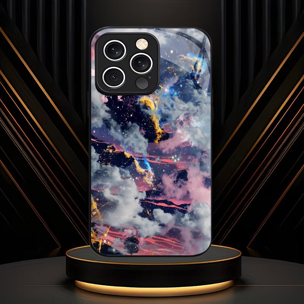 Красочный гальванизированный стеклянный чехол для телефона iPhone 17 16 15 14 13 12 11 Pro Max Plus 16E 17Air