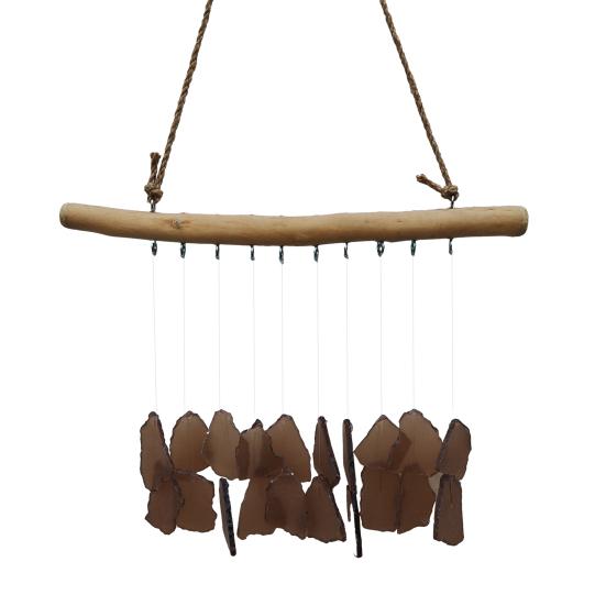 Sea Glass Wind Chime for Outside Handmade Coastal Style Blue Seaglass Art for Indoor Outdoor Garden Home Decor Housewarming Gift for Women