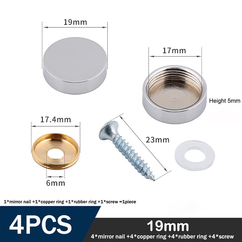 Furniture Hardware Copper Screws Decorative Cap Silver Multiple Sizes Nails Fasteners Mirror Fixing Nails Mirror