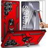 Case and 2 Tempered Glasses - Booling - for Samsung S24 Ultra - Red - Shockproof - 360° Stand