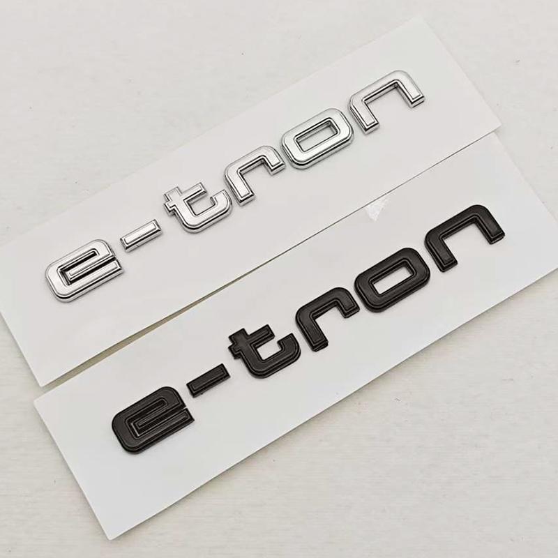 New 3D ABS Chrome Car Letters Logo e-tron Trunk Badge Emblem Sticker For 4IYEJ 30 40 50 55 e-tron Q4 Q6 Q7 Q8 Accessories