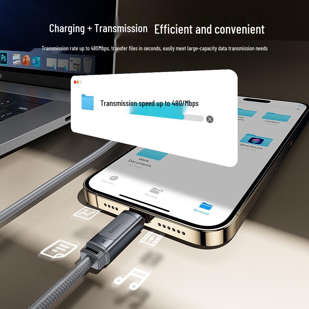 Быстрое зарядное устройство Toocki 27 Вт, силиконовое, USB-C на Lightning, для Apple 14/13/12