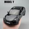 New 1/24 Scale Model Y Diecast Alloy Toys Models Car Simulation With Sound And Light Pull Back Function Collection Boys Toy Gifts