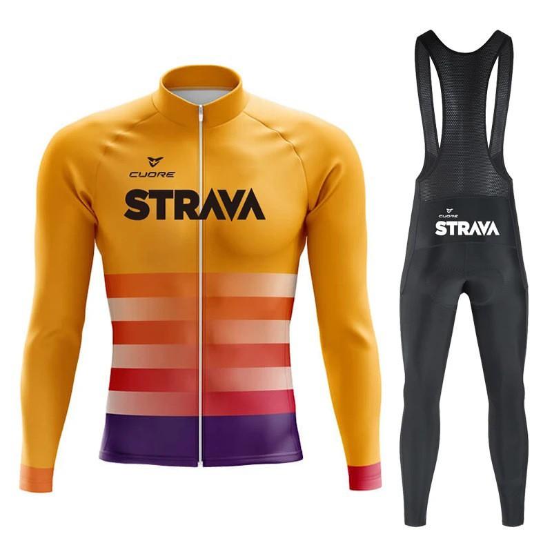 Quick-Dry Compression Cycling Jersey Set Long Sleeve Unisex Bike Riding Outfit Road Mountain Trail