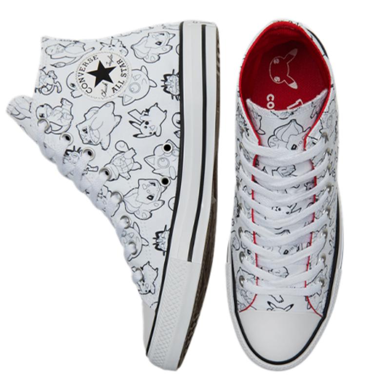 Converse Chuck Taylor All Star "Poké Ball" Модные высокие парусиновые унисекс белые