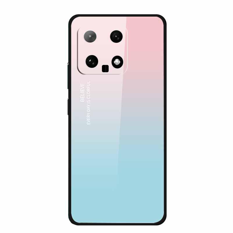 Чехол для телефона Xiaomi 14: Дизайн с разноцветными бабочками, Закаленное стекло, Креативный стиль, Хит продаж