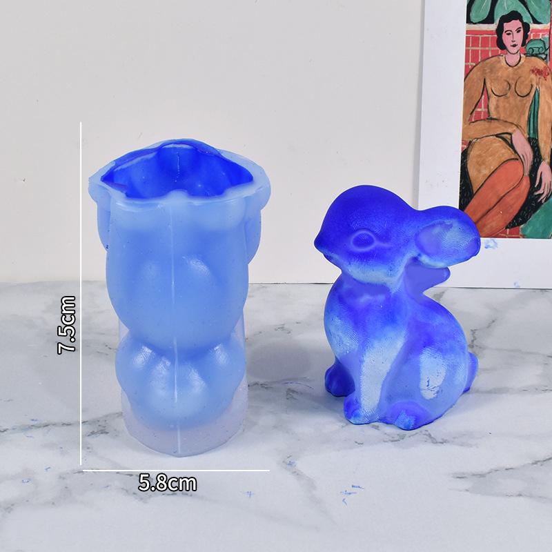 Сидящий кролик силиконовая форма для свечи DIY форма для ароматерапевтической свечи милые гипсовые маленькие украшения форма для украшения дома