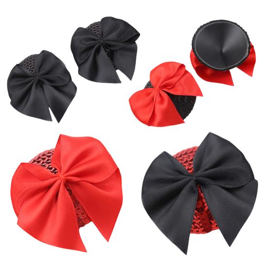 1 Pair Chest Patches Anti-exposure Bow And Sequin Decor Nipple Covers Reusable Lightweight Nipple Stickers