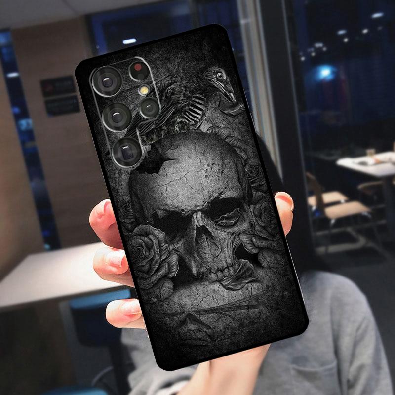 Готический Чехол-Череп Для Samsung Galaxy S25 Ultra S24 S22 S21 S23 Plus S20 FE S9 S10 S24 FE