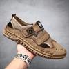 Men's Sandals Male Shoes Leather Mesh Stitching Summer Men Shoes Beach Sandals Fashion Outdoor Casual Sneakers Footwear 38-46