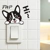 Funny Puppy Wall Embellishments Cute Dog Switch Decal, Cartoon Light Sticker, Waterproof Peel Dorm Room Aesthetic Accessories And Stick Sticker