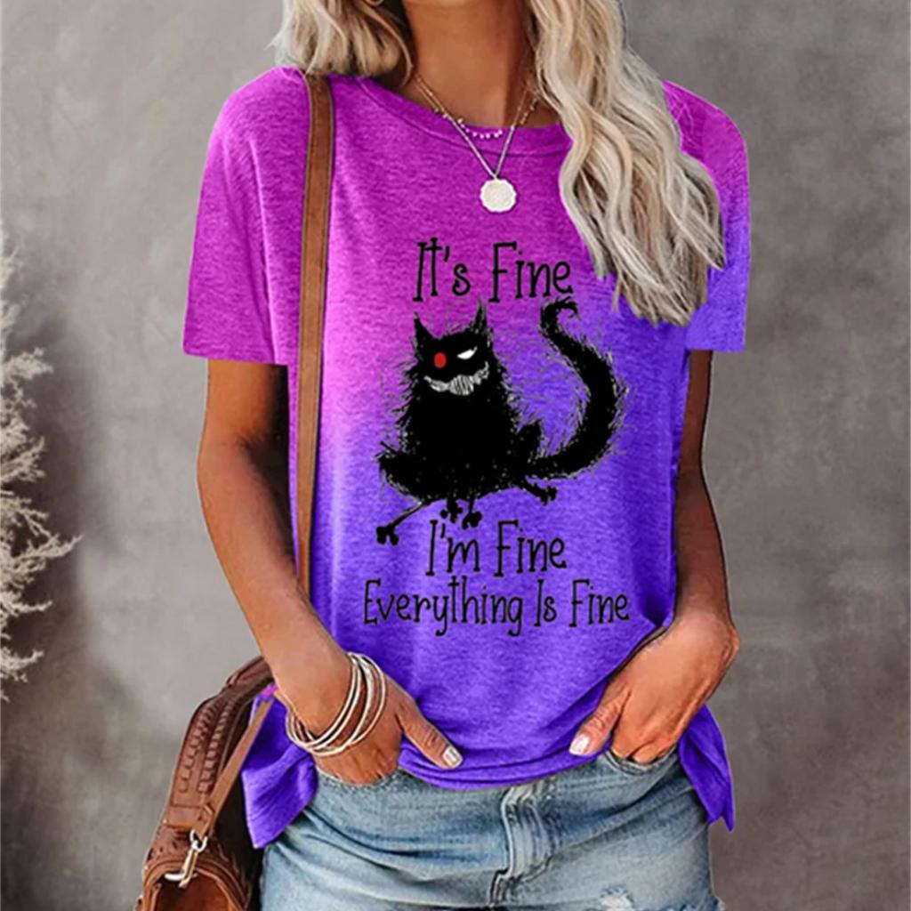 Summer New Fashion Women's Clothing 3d Print T-shirt Daily Wear Top's Shirt Casual Simple Letter T Regular Shirt Streetwear