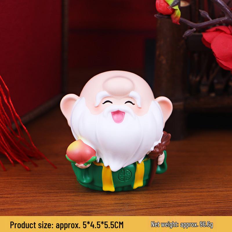 Five-Way God of Wealth Car Console Resin Ornament - Birthday Gift for Friends